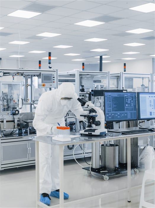 Spécialistes MAXCLEAN travaillant dans un laboratoire de fabrication contrôlé